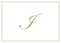Caspari Boxed Notes Embossed I Initial Blank Notecards, Pack of 8, Gold