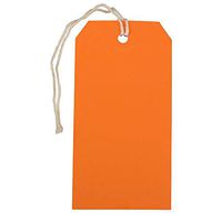 JAM PAPER Gift Tags with String - Medium - 4 3/4 x 2 3//8 - Orange - Bulk 1000/Carton