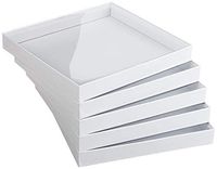 9.44x10.23x1.18 inches (24x26x3cm) - Pack of 5 - Sturdy - Clear Lid - White Gift Boxes
