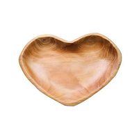 Heart Shape Wood Fruit Bowl, Party Platter Sandwich Serving Bread Tray, Hand Carved Artworks