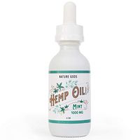 Hemp Oil Extract for Pain and Stress Relief - Helps with Anxiety, Sleep, Hair - 100% Natural - 1000mg Mint Omega Tincture Drops - Grown in The USA by Nature Gods