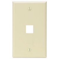 Leviton 41080-1AP 1-Gang 1 Port QuickPort Plastic Wallplate - Almond