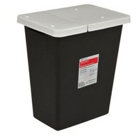 Covidien 8607RC SharpSafety RCRA Hazardous Waste Container Hinged Lid, 8 gal Capacity, Black (Pack of 10)
