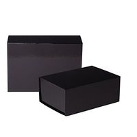 Jillson Roberts 2-Count Medium Magnetic Closure Gift Boxes Available in 5 Colors, Black Gloss