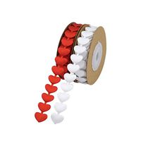 SUPVOX 2 Roll Christmas Ribbons Heart Shape Gift Wrapping Ribbons for DIY Crafts Hair Bow Xmas Wedding Party Supplies Red White