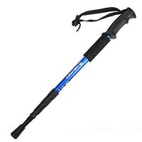 Crutches Trekking Poles Outdoor Carbon Skid Four Sections Ultra Light Straight Handle Telescopic Crutch Aluminum Crutch Mountaineering Equipment (Color : Blue, Size : 50cm)