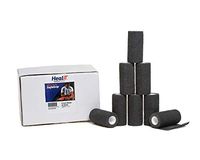 HealiT SafeGrip™ Cohesive Bandage 4inch-Wide Self-Adhering Performance Athletic Wrap Medical Tape, Flexible Breathable, Sports Tape Ideal for Stretch Ankle, Swelling, Wrist - Black - 24 Pack/Case