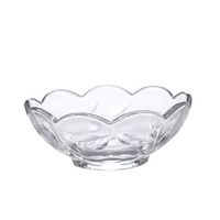 AXZHYX Bowl European Style Wavy Glass Dessert Bowl | Durable Round Salad Bowl | Safe and Healthy, Easy to Clean | 4.5X1.7in Hotel Tableware Home Noodles Boiled Fish Soup Bowl