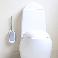 NszzJixo9 Wall-Mounted Toilet Brush and Holder Set Stainless Steel Bathroom Toilet Brush Toilet Brush Set Easy to Install Toilet Brush & Holder for Bathroom (White)