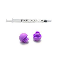 1ml 1cc Needleless Steril Syringe with Purple Caps 50 Pack