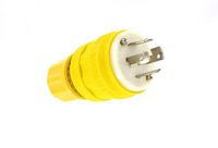 Leviton 26W09 20 Amp, 120/208 Volt, 3 Phase Y, Locking Plug, Industrial Grade, Non-Grounding, Wetguard, Yellow