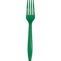 Club Pack of 600 Emerald Green Premium Plastic Party Forks
