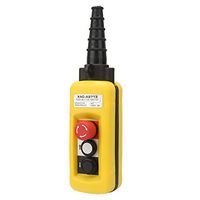 Crane Push Button, Crane 2 Push Switch Pendant Control Stations with Emergency Stop Press Button