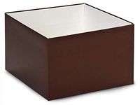 Gift Gourmet Boxes - 8x8x5" Solid Matte Chocolate Gourmet Box Base - (2 Packs; 25 Per Pack) - WRAPS-GBB08CH