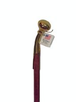 Walking Cane - Bubba STIK Texas Style Walking Stick Made of Mahogany Stained Tennessee Hardwood and Topped with a Brass Hame Handle from a Real Horse Collar Harness. Made in Texas by Real Texans.
