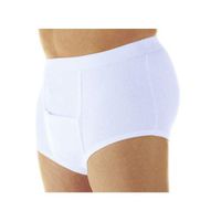 Men's Horizontal Fly Incontinence Briefs - Washable Reusable Bladder Control Underwear 3X - Single