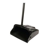 Continental 912BK, Plastic Lobby Dust Pan with Vinyl Coated Steel Handle, 10-3/4" Length x 12" Width x 36-3/4" Height, Black (Case of 6)