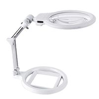 Fan-Ling Portable Large Lens Lighted Lamp Top Desk Magnifier Magnifying Glass LED Light,Magnifying Glass Reading Aid Lens,Ideal for Reading Small Prints & Low Vision