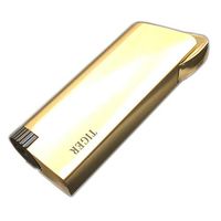 Metal Tiger Jet Flame Fluid Refillable Butane Push Button Cigar Torch Lighter Gold