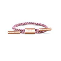 Power Ionics Weave Band Series Unisex Reflective Braided Rope Anions Sports Bracelets (Pink/Rosegold Ring, Single Rope)