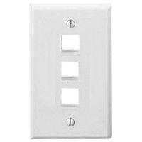 LEVITON 40803-BW 3 Port White QuickPort Flush Mount Wallplates