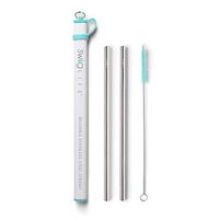 Swig Life 8.5 Stainless Steel Reusable Eco-Friendly Straw Set of 2 with Carrying Case and Cleaning Brush