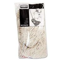 Rubbermaid Commercial Cotton/Synthetic Cut-End Blend Mop Head, 20Oz, 1" Band, White, 12/Carton