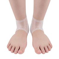 Beaupretty 2 Pairs Gel Heel Sleeves Silicone Heel Socks Protectors for Plantar Fasciitis Achilles Tendonitis Tendon Heel Spurs Sore Heel (White)