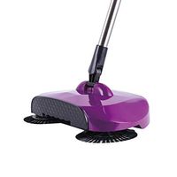 360°Broom Sweeper Collector Dust Cordless Spin Mop No Electricity Or Batteries,Hand-Push Broom,Broom and Dustpan,Scrub Sweep Dustbin All in One,Purple