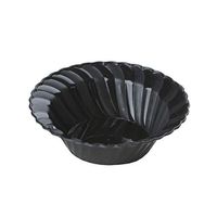 BalsaCircle 60 pcs 5 oz Black Waved Plastic Round Bowls - Disposable Wedding Party Catering Tableware