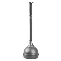 mDesign Plastic Bathroom Toilet Bowl Plunger Set with Lift & Lock Cover, Compact Discreet Freestanding Storage Caddy with Base, Sleek Modern Design - Heavy Duty - Charcoal Gray