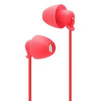 FSC Sleep Earbuds, Noise Isolating Headphones Earplugs with Mic & Volume Control for Sleeping, Insomnia, Side Sleeper, Snoring, Air Travel, Meditation & Relax 3.5 mm Jack 1.2m (Red)
