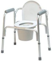 Three-In-One Aluminum Commode: With Removable Back Bar, - 4 EA/CS