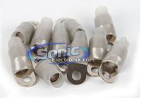 Xscorpion RT0GP 10 Pack of Gray 1/0 Gauge Platinum-Plated Ring Terminals w/ 5/16" Hole