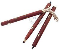 POLISHED BRASS LEAPING JAGUAR walking stick handle + FITTING 5" long