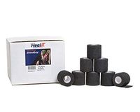 HealiT ShieldGrip™ Cohesive Bandage 2inch-Wide Self Adherent Athletic Wrap Medical Tape, Elastic Flexible Breathable First Aid Gauze Ideal for Stretch Ankle Sprains, Swelling - Black - 24 Pack/Case