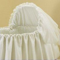 Babykidsbargains Sheer Elegance Organza Bassinet Short Liner Skirt and Hood, 16"x32"