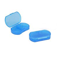 Pill Case Organizer Pocket Small Pill Holder, Daily AM & PM containers, Medicine Holder, Ideal for Medication, Vitamin, Supplement, Perfect for Travel, Ideal for Purse (1 Piece, Blue)