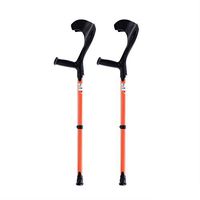 XRX Walking Forearm Crutches for Adults and Youth,Adjustable Foldable Lightweight Ergonomic Handle with Comfy Grip,High Density Sturdy Aluminum (Orange)