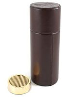 Brown Leather Canister Humidor Ideal for Home & Travel