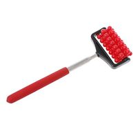 BKID Telescopic Back Roller Scratcher, Muscle Relief Massager High Roller Back Massager Handheld (Red)