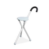 Wanson Folding Cane Chair Travel Tripod Folding Aluminum Alloy Soft Handshake Blue Cane Chair High 84CM