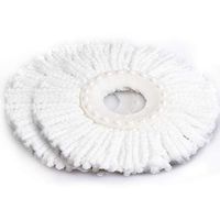 HAPPYGRILL 2 Pieces Mop Replacement Head Refill Spin Microfiber 360°Spinning Mop Head (White)
