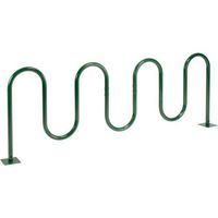 9-Bike Wave Bike Rack, Green, Flange Mount