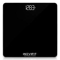 INEVIFIT Bathroom Scale, Highly Accurate Digital Bathroom Body Scale, Measures Weight for Multiple Users. Includes a 5-Year Warranty (Black)