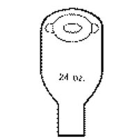 Nu-Hope Laboratories One-piece Post-op Pre-cut Adult Urinary Pouch 1-3/4" x 3-1/4" Inside Cutting Area Oval, 3-5/8" x 5" O.D, 11" L x 5-3/4" W, 24Oz, with Cap and Adapter, Odor-proof (Box of 10 Each)