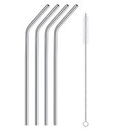 Coongga Set of 4 Stainless Steel Metal Straws Ultra Long 10.5 Inch Reusable Straws for 30oz Tumblers Cold Beverage