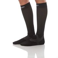 Mojo Compression Socks for Men and Women with Elastic Graduate Knee Length | Medical Recovery Support Socks Made with Coolmax | Helps to Improve Muscle Endurance | Medium | Black