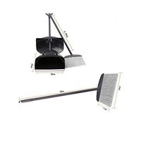 Broom and dustpan set Windproof Garbage Combination Broom Dustpan Combination Set Cleaning Broom Combination Suitable For Home Kitchen Broom and dustpan set (Color : Black, Size : 24x58cm)