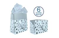 Silver Gift Bags Polka Dots - 6 Pack